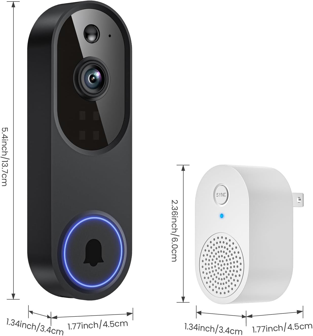 Smart wireless video doorbell with mobile app remote monitoring