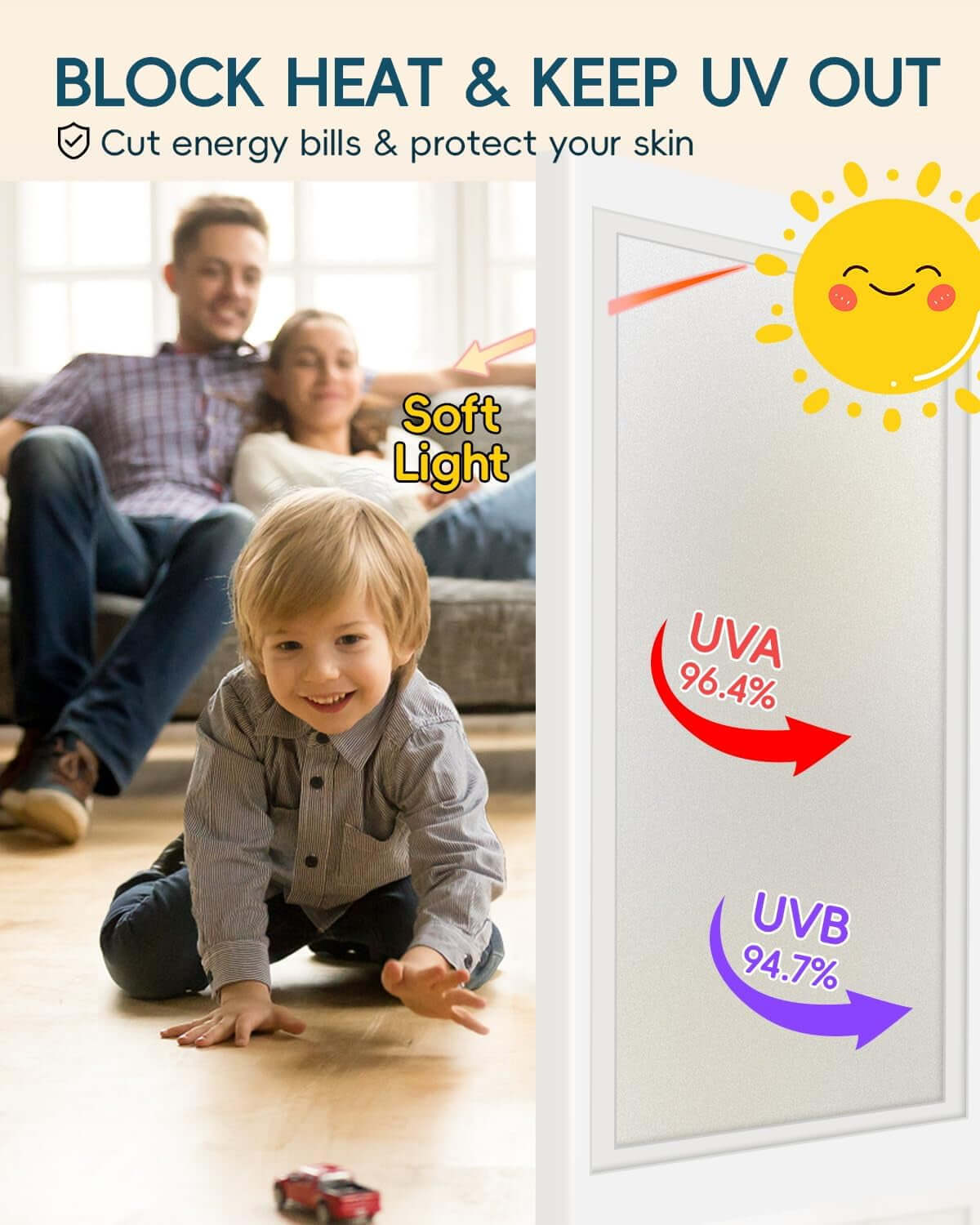 Frosted glass window privacy film – UV protection for windows