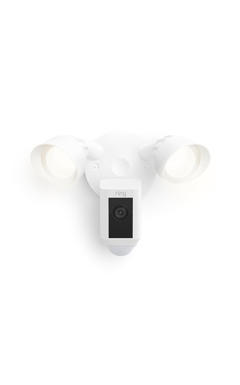 Outdoor floodlight security camera with motion-activated LED lights