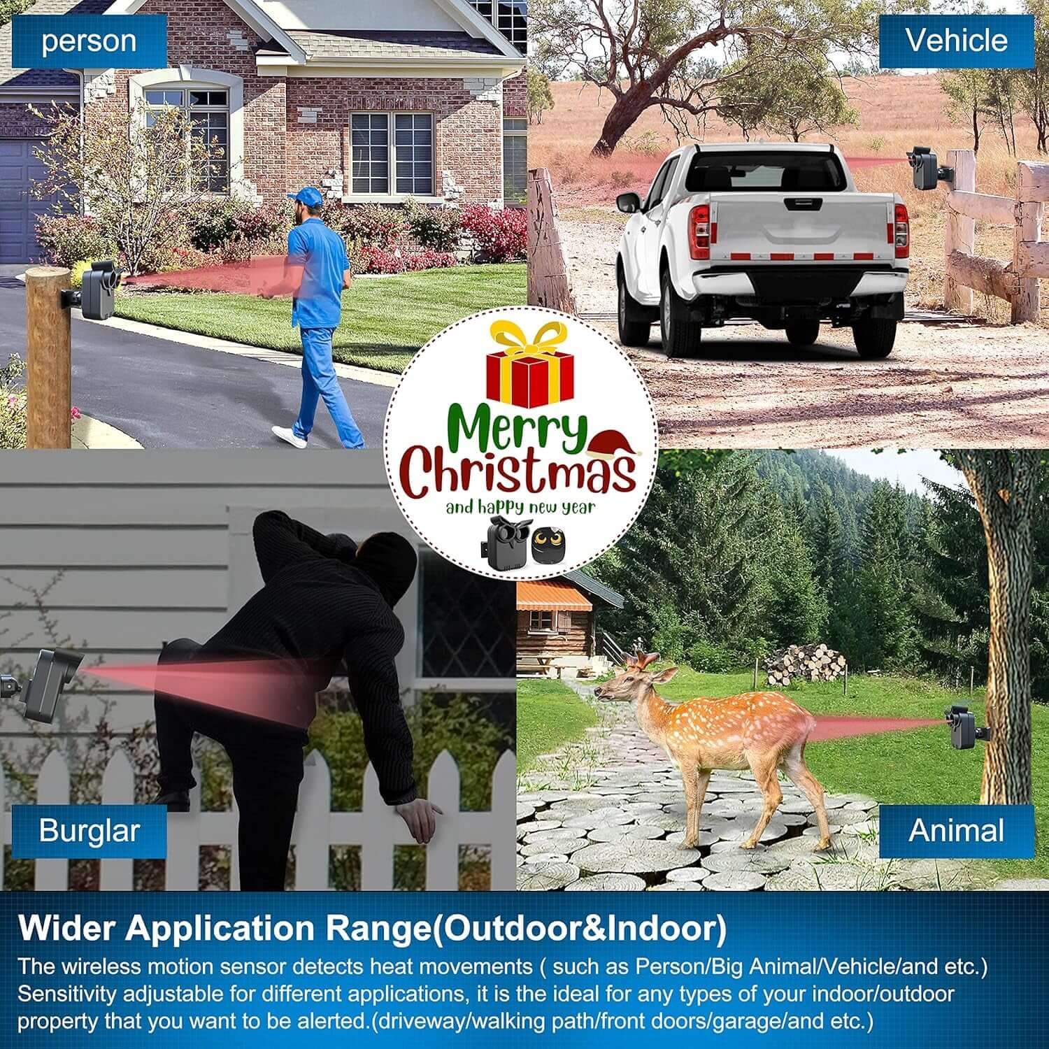 Driveway Alarm- 1/2 Mile Long Range Wireless Driveway Alarm Weather Resistant Motion Sensor&Detector-Diy Security Alert System-Monitor&Protect Outdoor/Indoor Property - 1 Receiver and 1 Sensor