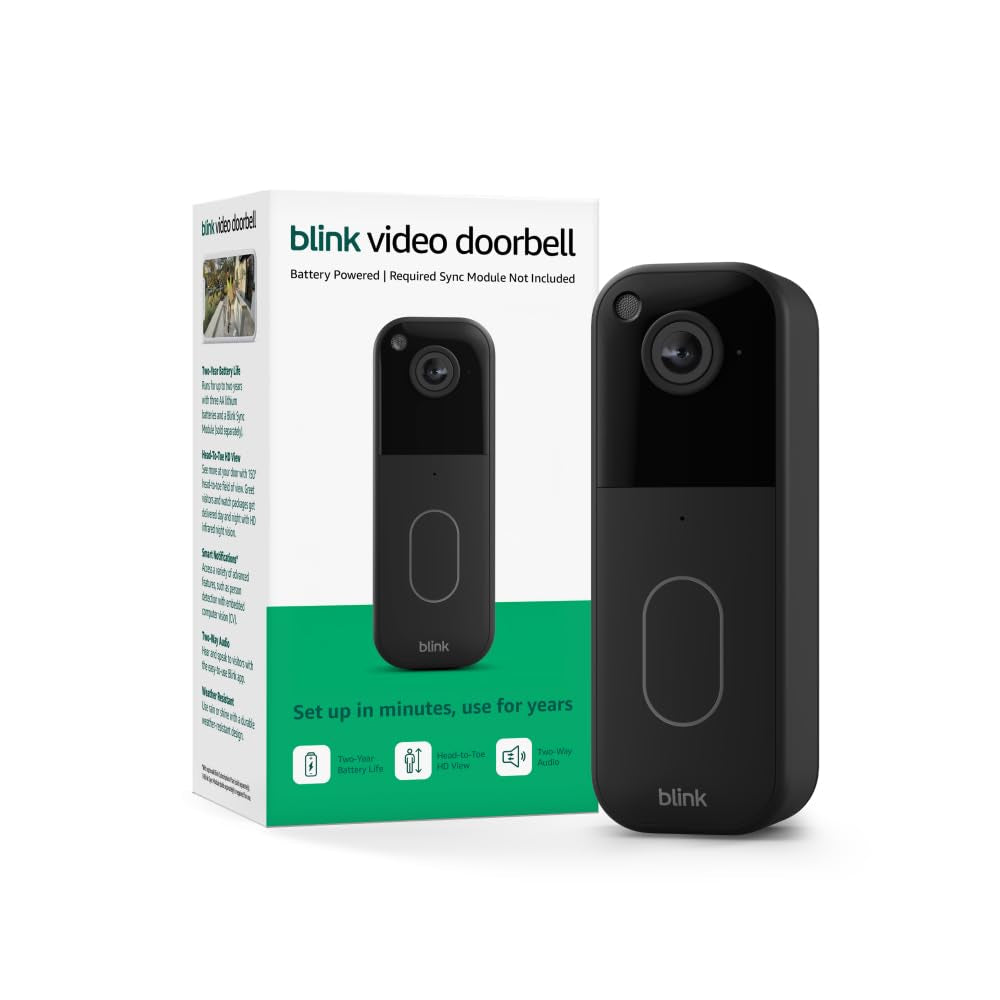 Battery video doorbell with Head-to-Toe HD view for home security)