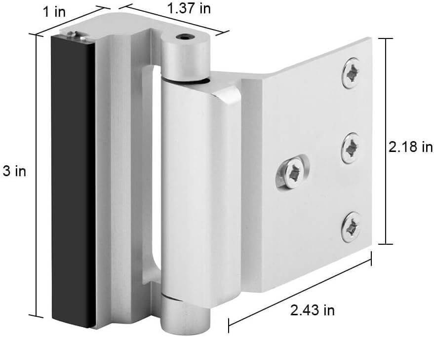 Ultimate Home Security: Childproof Door Reinforcement Lock - 800 lbs Force Resistance, Easy Installation, Includes 8 Screws (Silver)