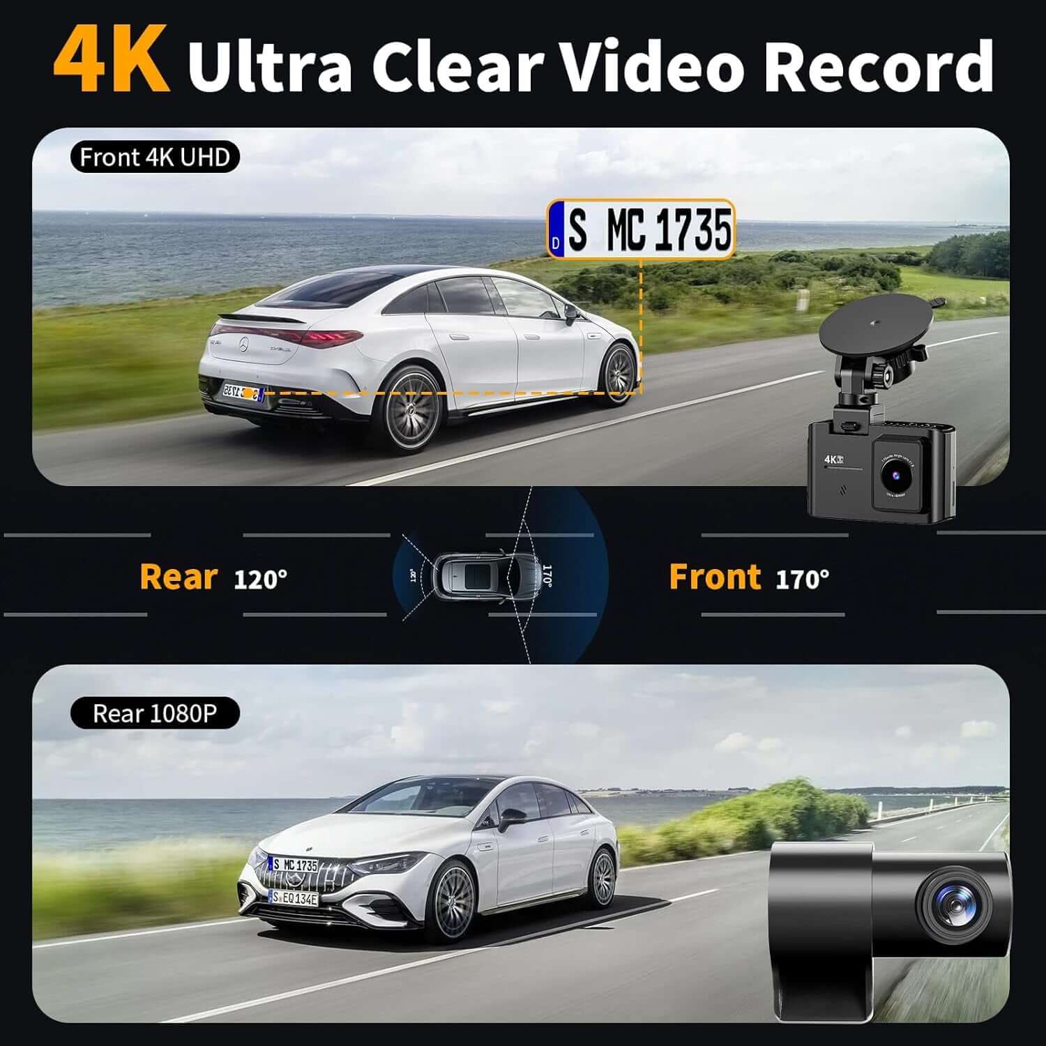 4K Dash Cam featuring 5GHz Wi-Fi and app control