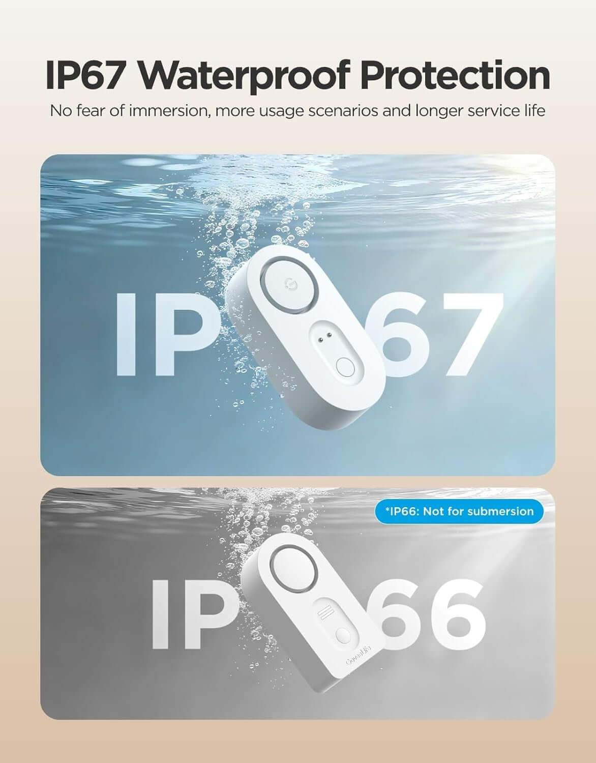 Smart water leak detector 1S with loud sound alarm for leaks