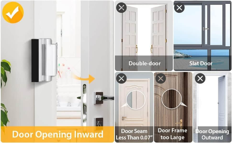 Ultimate Home Security: Childproof Door Reinforcement Lock - 800 lbs Force Resistance, Easy Installation, Includes 8 Screws (Silver)