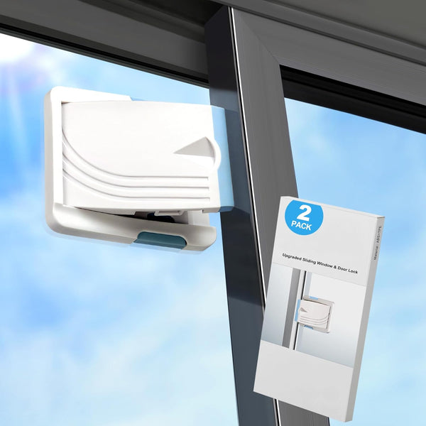 Ultimate Sliding Door Lock 2 Pack - Child Safety Solution for Sliding Doors and Windows - Easy Installation, Secure Your Home with Confidence (Blue)