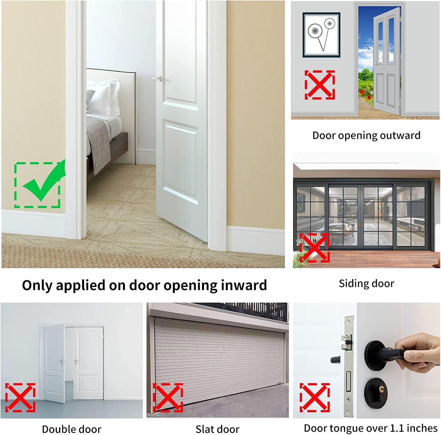 Portable Door Lock 2Pack Extra Lock for Additional Privacy and Safety in Home,Hotel and Apartment,Prevent Unauthorized Entry,Protect Family Security in Traveling,Home,Bedroom,Hotel,Apartment,Airbnb