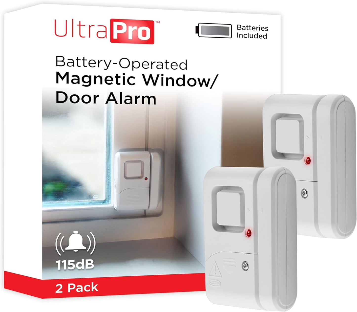 Door window alarm magnetic sensor installed on home window frame