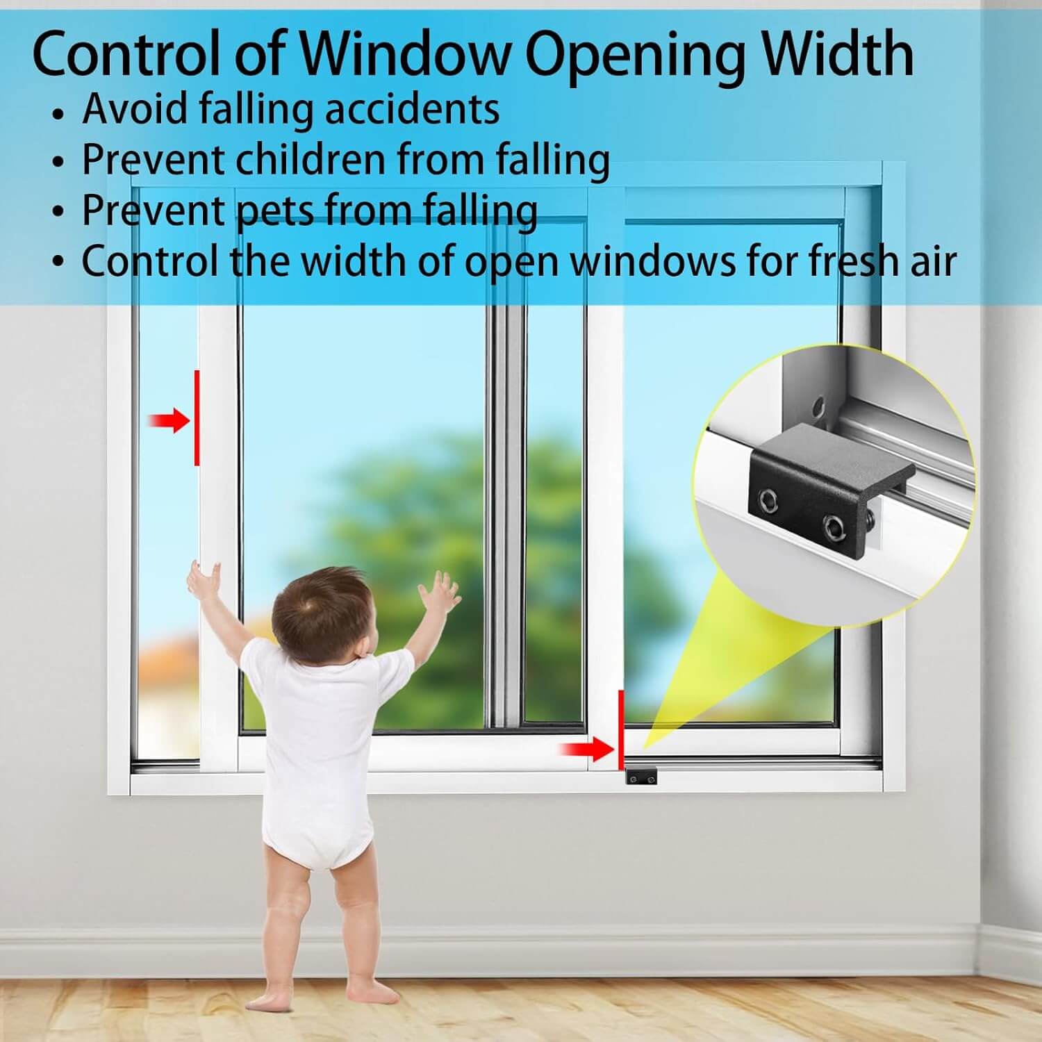 Window Locks,4 Pack Sliding Window Locks with Key for Vertical & Horizontal Sliding Windows Doors,Easv to Install,Adjustable Security Window Lock for Patio Bedroom Home and Office (Black)