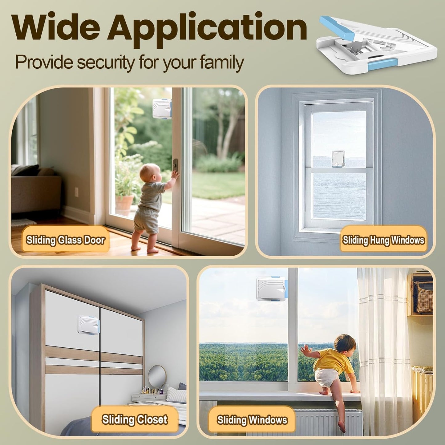 Ultimate Sliding Door Lock 2 Pack - Child Safety Solution for Sliding Doors and Windows - Easy Installation, Secure Your Home with Confidence (Blue)
