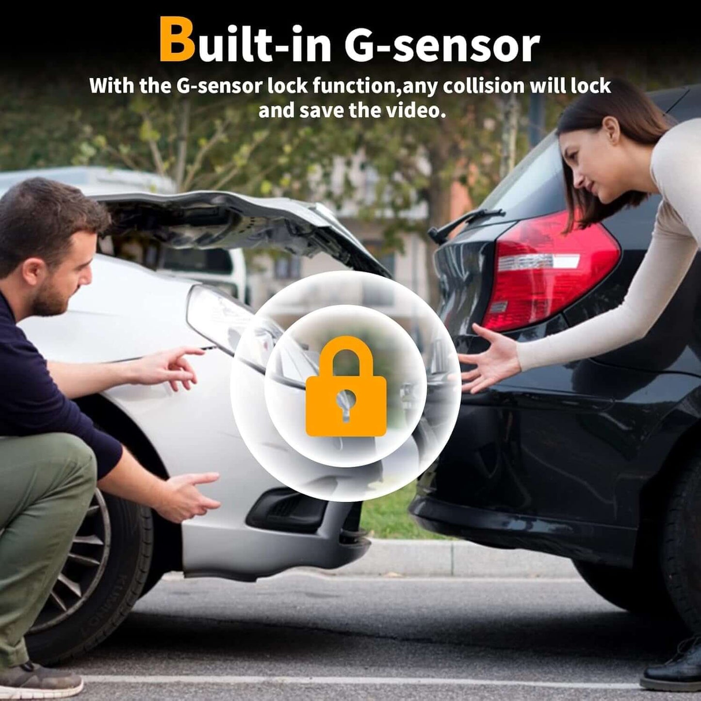 Front and rear 4K Dash Cam with G-sensor protection