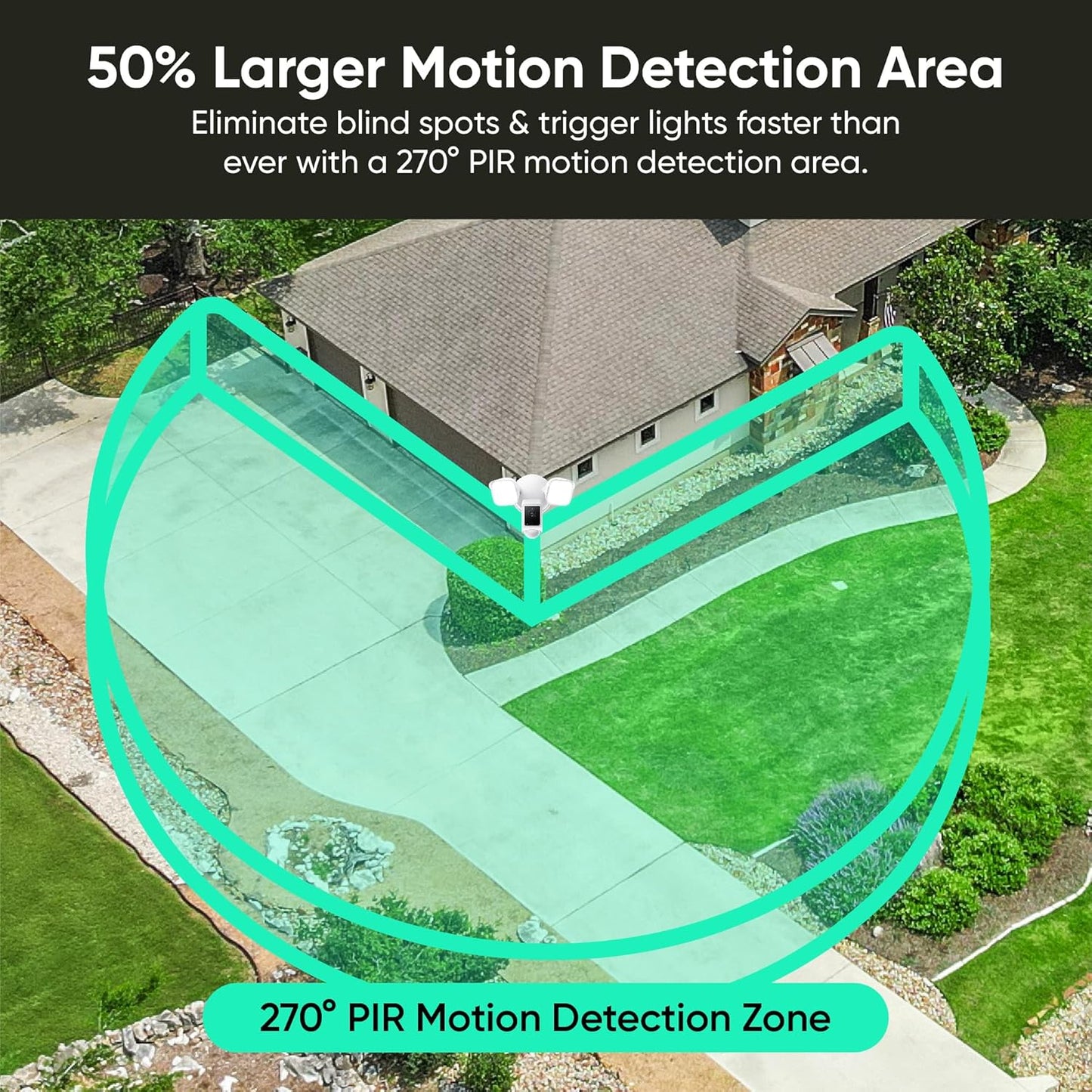 Floodlight security camera with motion detection and smart alerts