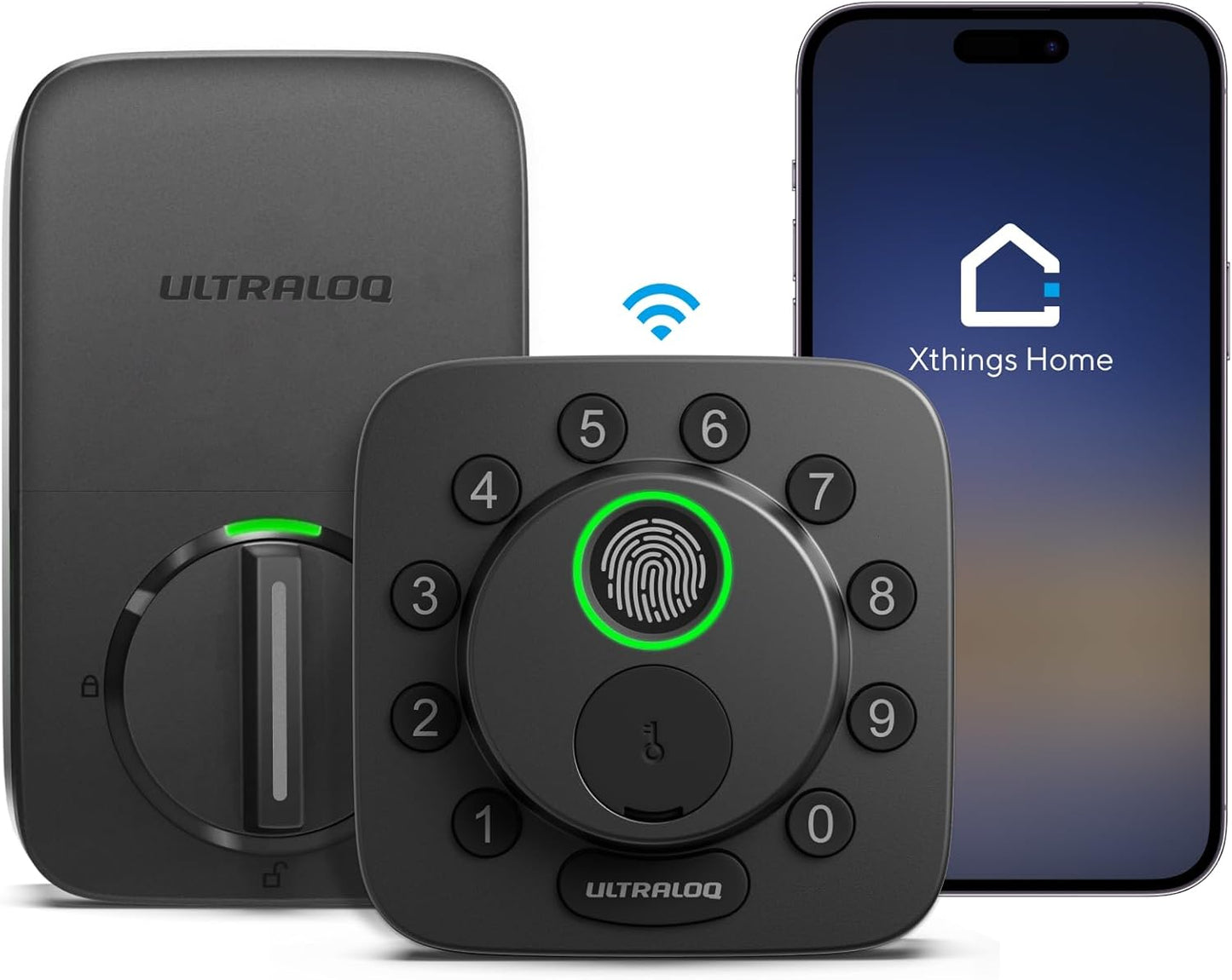 Smart door lock Bolt SE installed on modern home front door with keypad