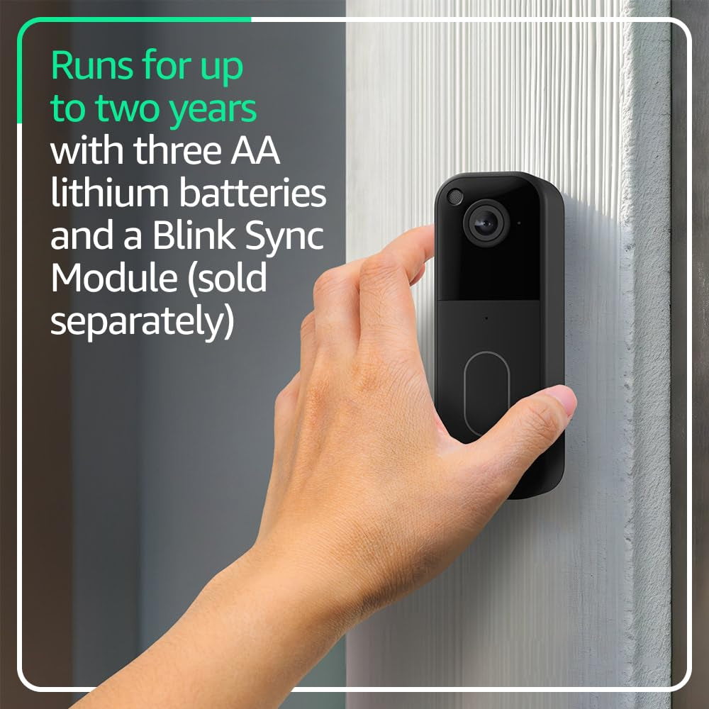 Wireless battery video doorbell monitoring visitors at the front entrance