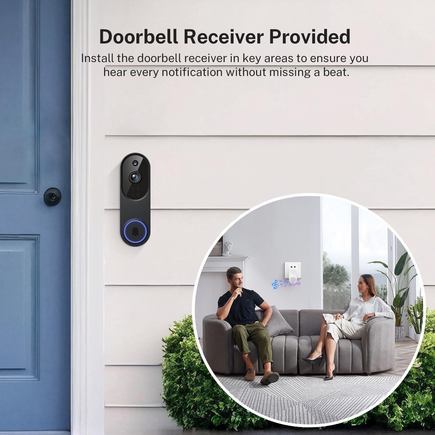 Wireless video doorbell connected to a 2.4GHz Wi-Fi home network