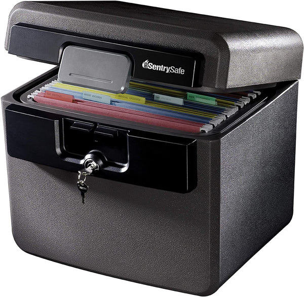 Fireproof safe box for home and office document storage with key lock security system