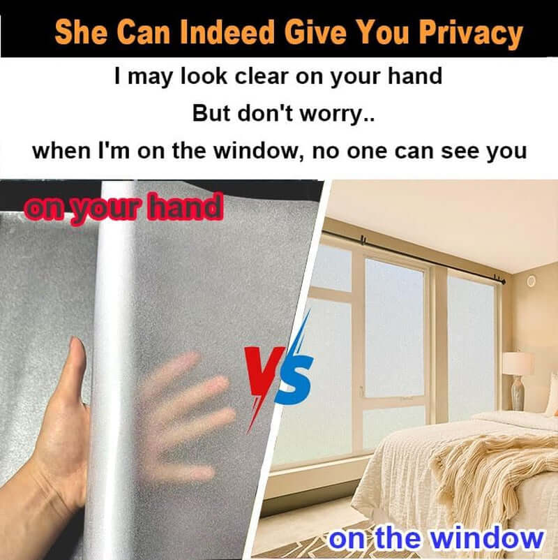 Frosted glass window privacy film – easy to remove without residue