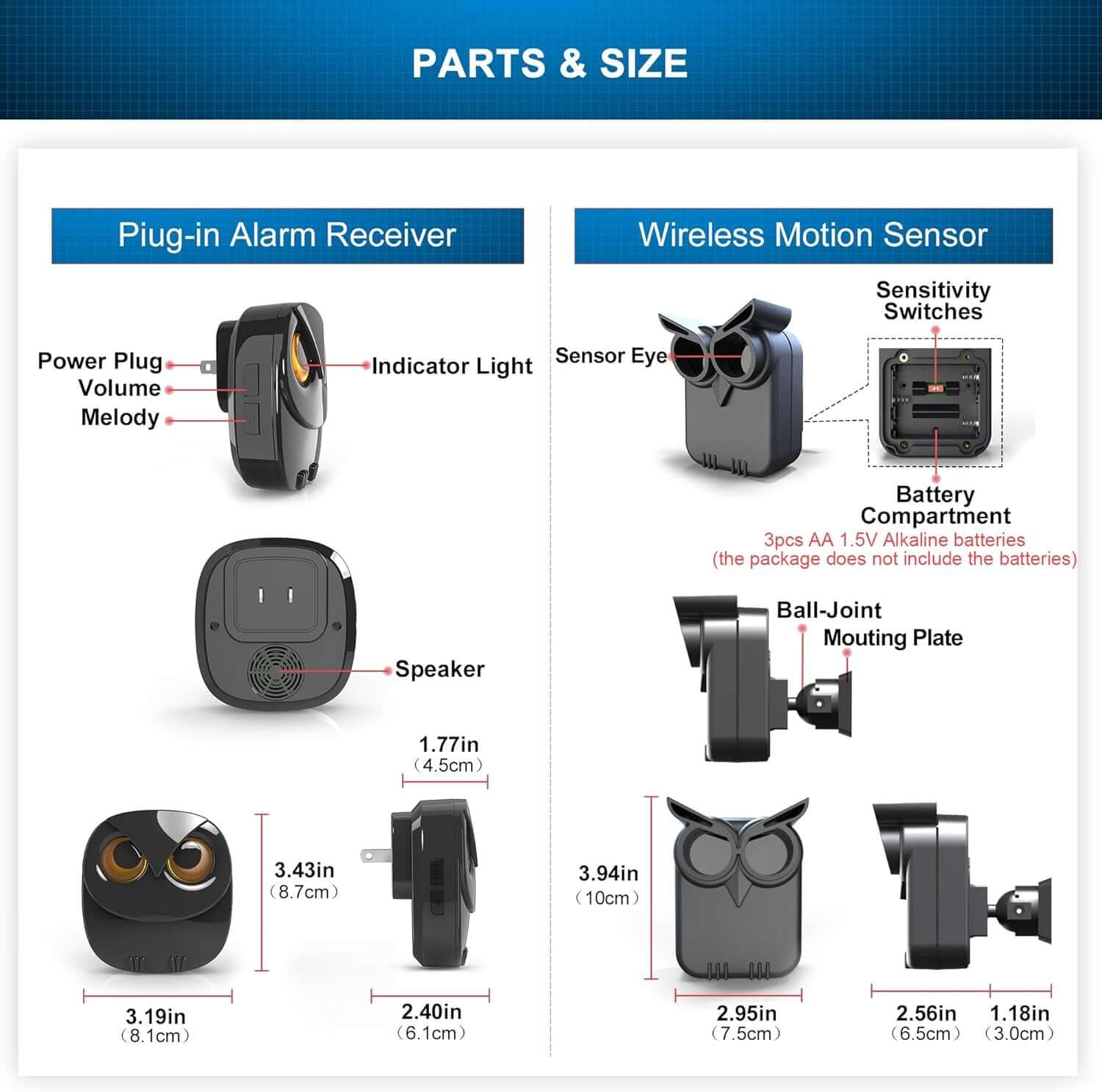 Driveway Alarm- 1/2 Mile Long Range Wireless Driveway Alarm Weather Resistant Motion Sensor&Detector-Diy Security Alert System-Monitor&Protect Outdoor/Indoor Property - 1 Receiver and 1 Sensor