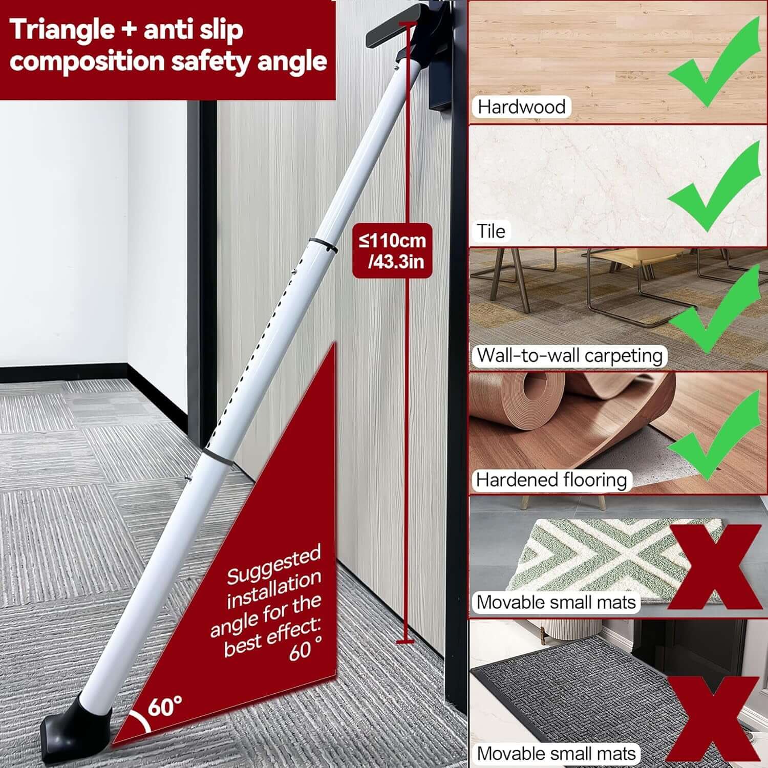 Door security bar – easy DIY installation for home doors