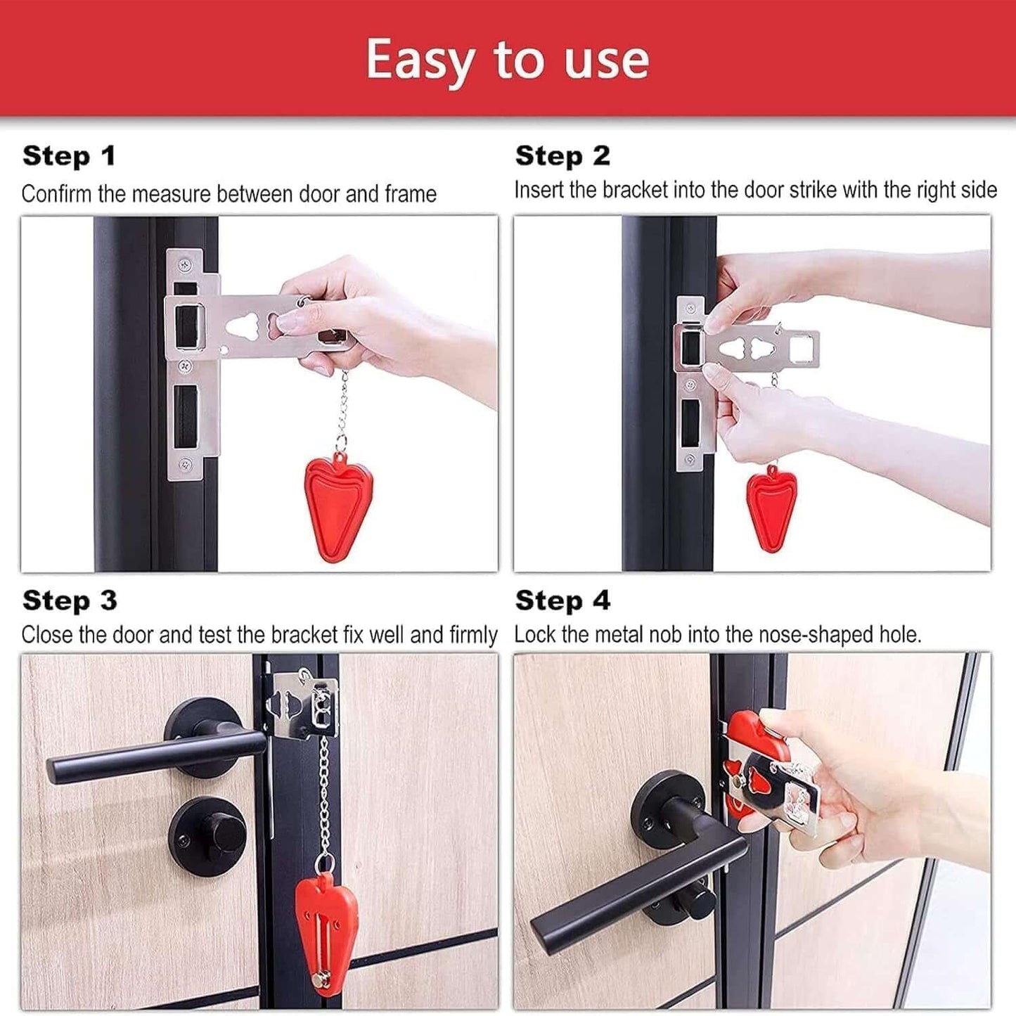 Portable door lock for apartments, hotels, and home use
