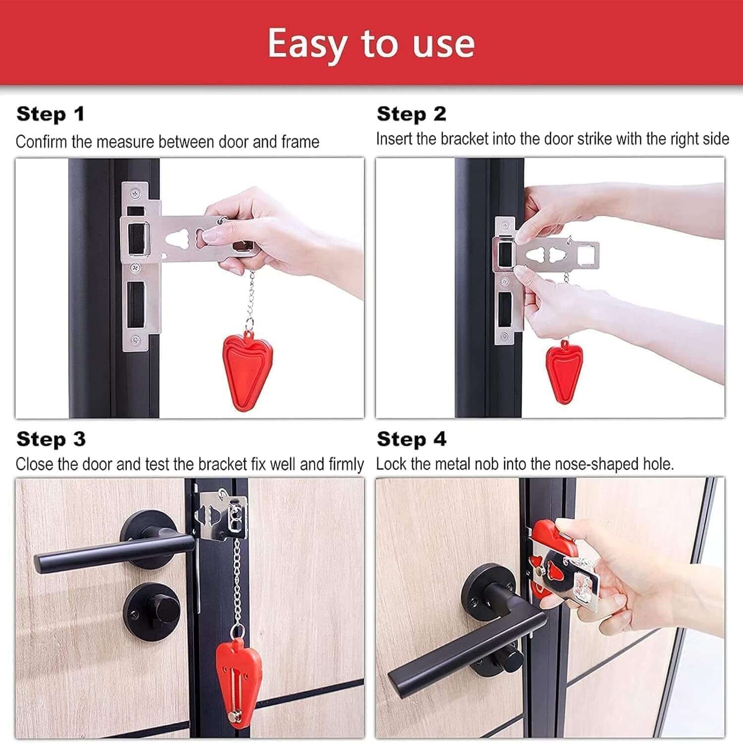 Portable door lock for apartments, hotels, and home use