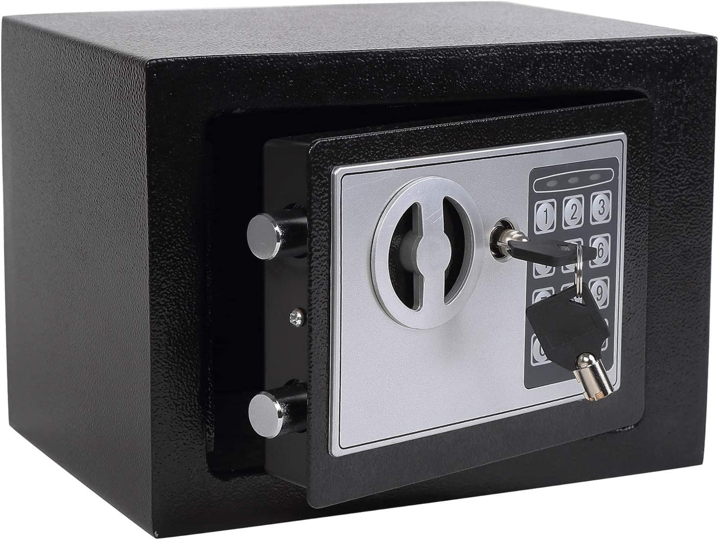 Electronic safe box with keypad lock for secure home storage of cash and valuables