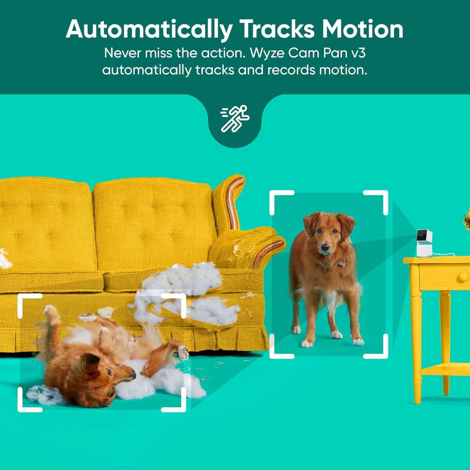 Pan tilt security camera for indoor and outdoor monitoring