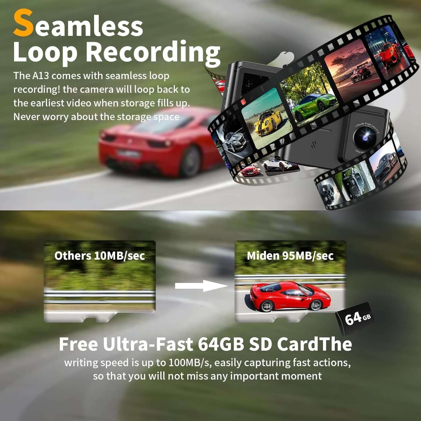 4K Dash Cam with night vision for safer driving